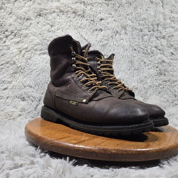 Ad Tec Advanced Technology Mens Size 10.5W Tumbled Leather Soft Toe Work Boots - Picture 1 of 13